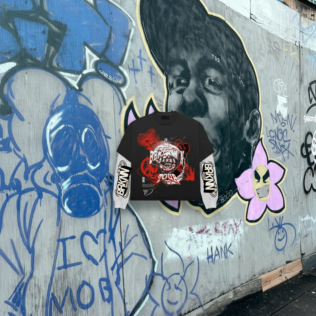 BROKNN WRLD SKATER TEES
